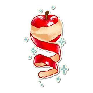 Red apple with peel