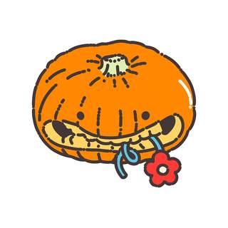 Halloween pumpkin with a flower